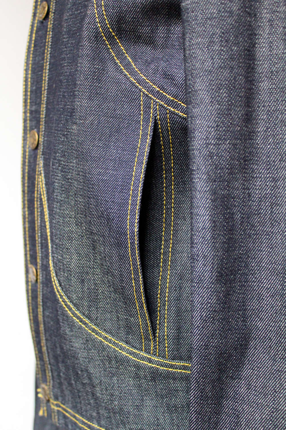 Blue denim button-down cropped jacket – Mendoza Menswear